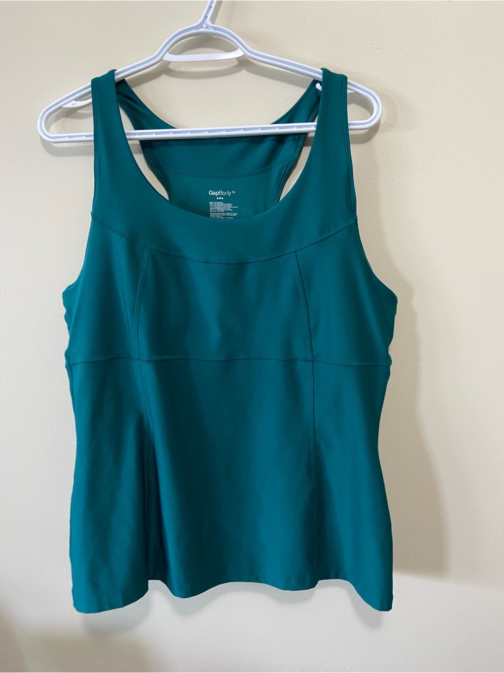 GAP Teal Scoop Neck Racerback Tank Size XL with Built-in Bra